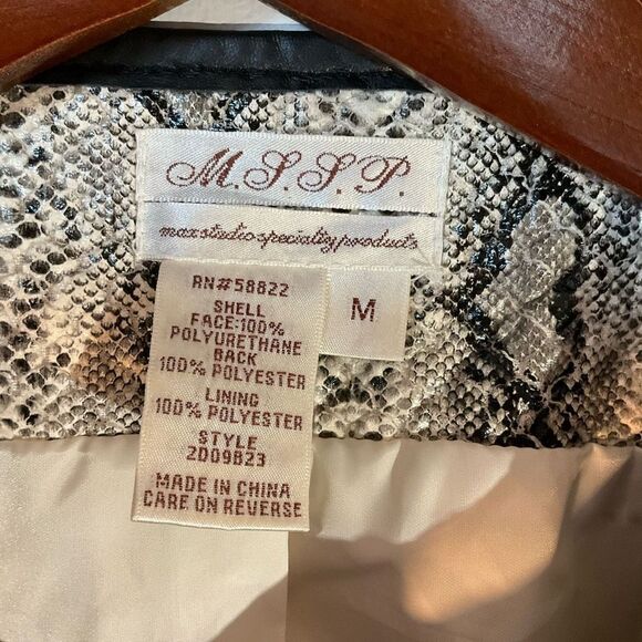 MSSP Max Studio Special Produxts Zip up Snakeskin Jacket! Alanis Morissette! Med - Picture 5 of 12